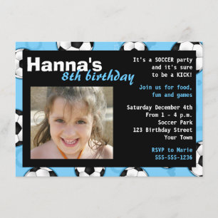 Birthday Party Invitation Blue Kaart