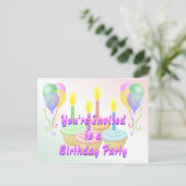 Birthday Party Invitation Briefkaart (Staand voorkant)