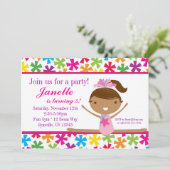 Birthday Party Invitation Bright Star Gymnasts Kaart (Staand voorkant)