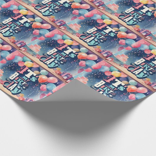 Birthday Party Invitation Cadeaupapier (Hoek)