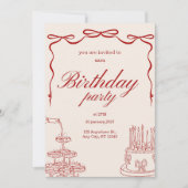 birthday party invitation card kaart (Voorkant)