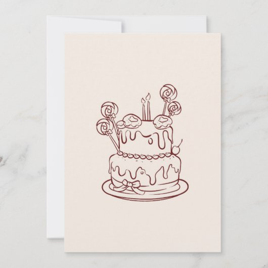 birthday party invitation card kaart (Achterkant)