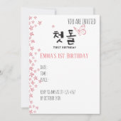 Birthday Party Invitation Card voor Koreaans Kaart (Voorkant)