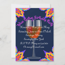 Birthday Party Invitation Chic Wine Tasting Kaart