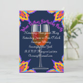 Birthday Party Invitation Chic Wine Tasting Kaart (Staand voorkant)