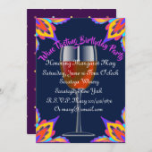 Birthday Party Invitation Chic Wine Tasting Kaart (Voorkant / Achterkant)