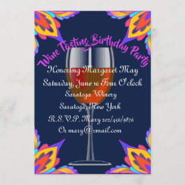 Birthday Party Invitation Chic Wine Tasting Kaart