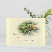 Birthday Party Invitation - Chipmunk Kaart (Staand voorkant)
