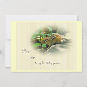 Birthday Party Invitation - Chipmunk Kaart