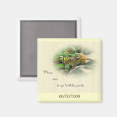 Birthday Party Invitation - Chipmunk Magneet (Voorkant / Achterkant)