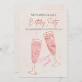 Birthday Party Invitation – Editable Colorful Temp Kaart (Voorkant / Achterkant)