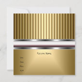Birthday Party Invitation Elegant Gold Kaart (Achterkant)