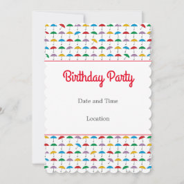Birthday Party Invitation Flat Kaart