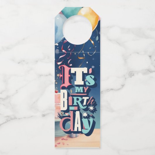 Birthday Party Invitation Flessenhanger (Achterkant)