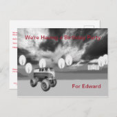 Birthday Party Invitation for 70 yr Old Male Uitnodiging Briefkaart (Voorkant / Achterkant)