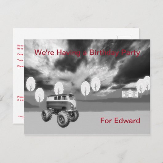 Birthday Party Invitation for 70 yr Old Male Uitnodiging Briefkaart (Voorkant / Achterkant)