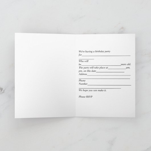 Birthday Party Invitation for Child in Pink (Binnen)