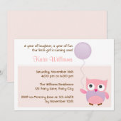 Birthday Party Invitation for Girls (Roze) Kaart (Voorkant / Achterkant)