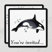 Birthday Party Invitation for Orca Whale Kaart (Voorkant / Achterkant)
