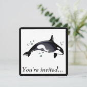 Birthday Party Invitation for Orca Whale Kaart (Staand voorkant)