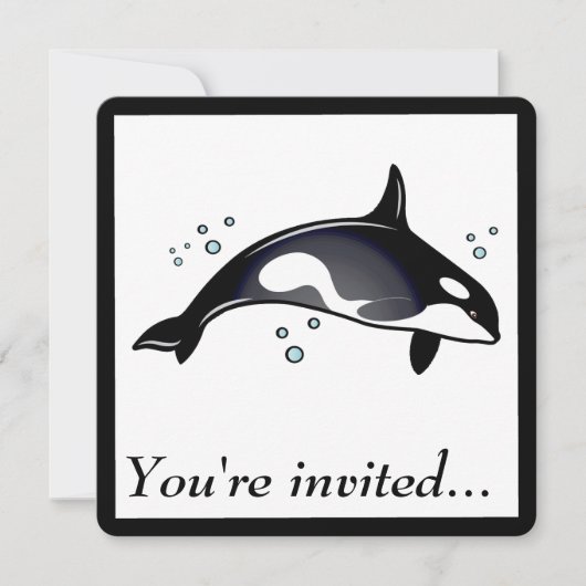 Birthday Party Invitation for Orca Whale Kaart (Voorkant)