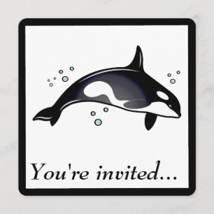 Birthday Party Invitation for Orca Whale Kaart