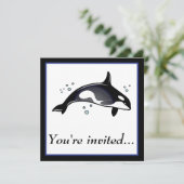 Birthday Party Invitation for Orca Whale Kaart (Staand voorkant)