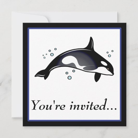 Birthday Party Invitation for Orca Whale Kaart (Voorkant)
