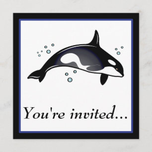 Birthday Party Invitation for Orca Whale Kaart