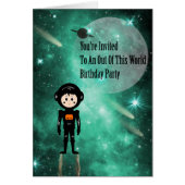 Birthday Party Invitation for Son, Space Theme (Voorkant)