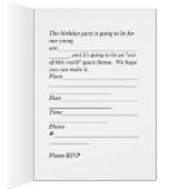 Birthday Party Invitation for Son, Space Theme (Binnen (Rechts))