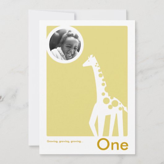 Birthday Party Invitation Gentle Giraffe Kaart (Voorkant)