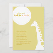 Birthday Party Invitation Gentle Giraffe Kaart (Achterkant)