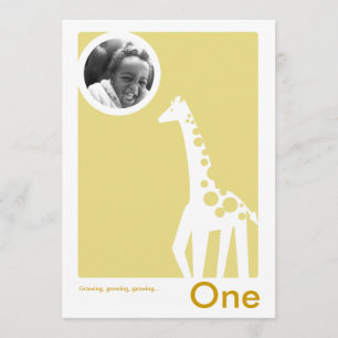 Birthday Party Invitation Gentle Giraffe Kaart