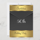 Birthday Party Invitation Gold 50th Birthday Party Kaart (Voorkant)