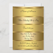 Birthday Party Invitation Gold 50th Birthday Party Kaart (Achterkant)