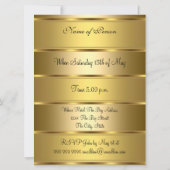 Birthday Party Invitation Gold Birthday Party Kaart (Achterkant)