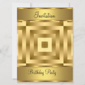 Birthday Party Invitation Gold Birthday Party Kaart (Voorkant)