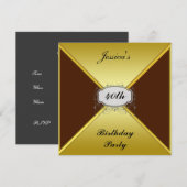 Birthday Party Invitation Gold-envelop Kaart (Voorkant / Achterkant)