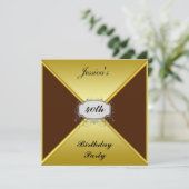 Birthday Party Invitation Gold-envelop Kaart (Staand voorkant)