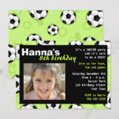 Birthday Party Invitation Green Kaart (Voorkant / Achterkant)