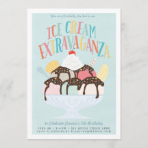 Birthday Party Invitation *Ice Cream Extravaganza*