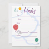 Birthday Party Invitation Kaart (Achterkant)