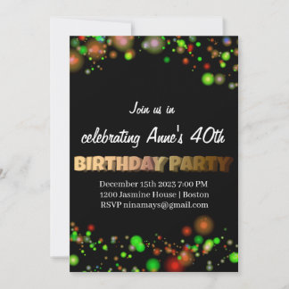 Birthday Party Invitation Kaart