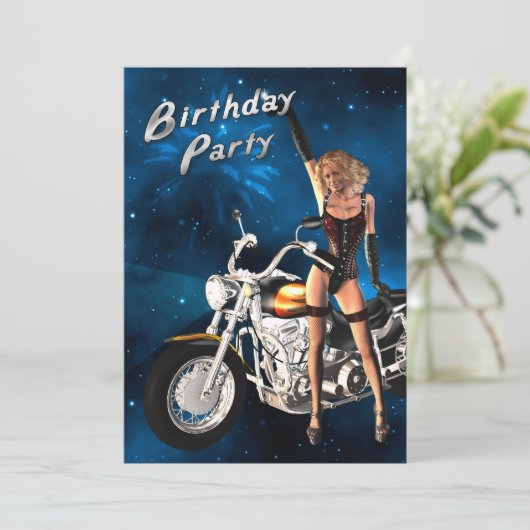 Birthday party Invitation Kaart (Staand voorkant)