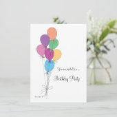 Birthday Party Invitation Kaart (Staand voorkant)