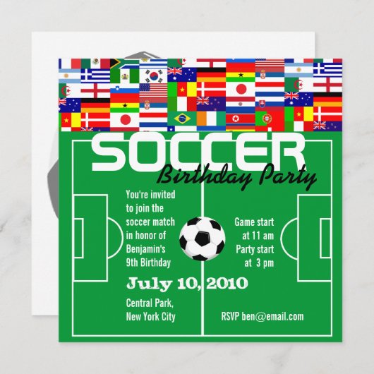 Birthday Party Invitation Kaart (Voorkant / Achterkant)