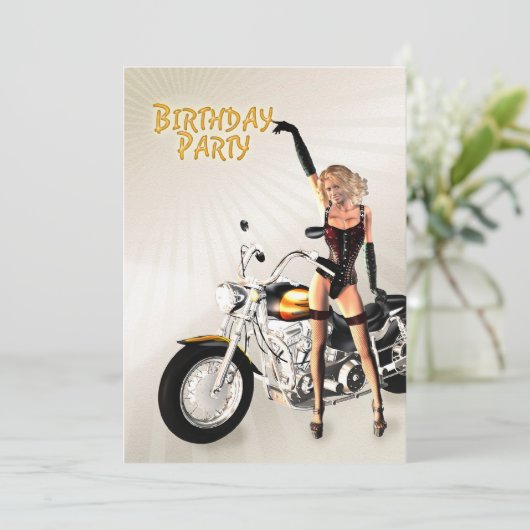 Birthday party Invitation Kaart (Staand voorkant)