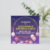 Birthday Party Invitation Kaart (Staand voorkant)
