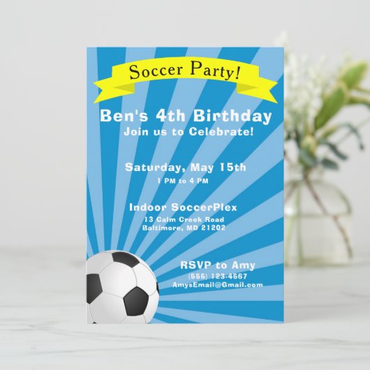 Birthday Party Invitation Kaart (Staand voorkant)